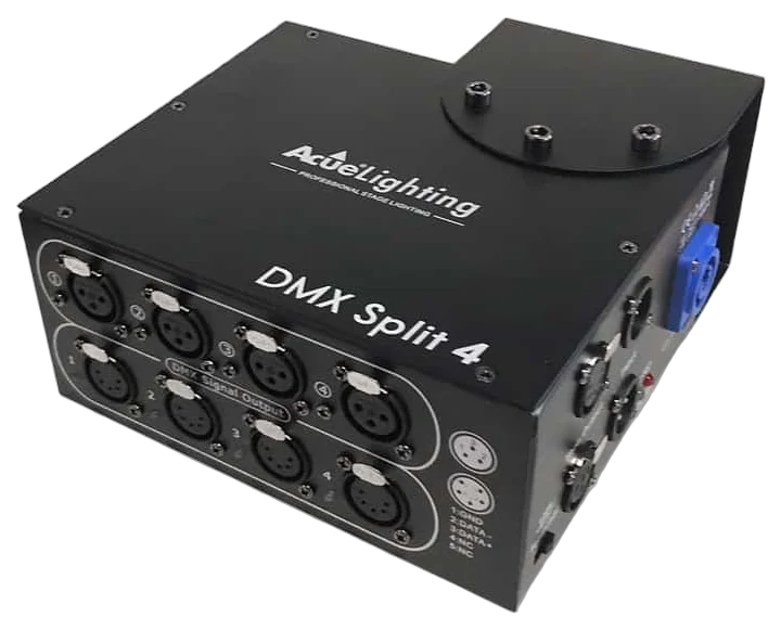 Acue Lighting DMX Split 8 eight-output dual-pin DMX splitter with 3-pin and 5-pin connectors