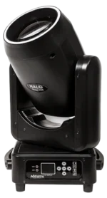 Acue Lighting Halo Beam 300 hybrid moving head spotlight with front-facing lens and control panel