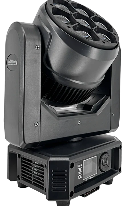 Acue Lighting Halo Wash 740 LED moving head wash light with front-facing lens and control panel