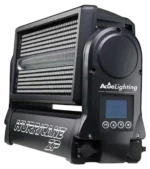 Acue Lighting Hurricane IP outdoor articulating RGB LED strobe light with weatherproof housing and adjustable mounting bracket