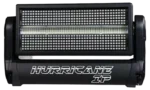 Acue Lighting Hurricane IP outdoor articulating RGB LED strobe light with mounting bracket side angle