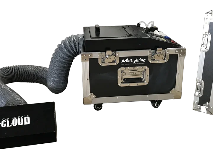 Acue Lighting I-Cloud low-lying fog ice machine with control panel and output nozzle
