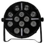 Acue Lighting Illusion Par LED RGB effect par light showing control panel and mounting bracket