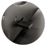 Acue Lighting Legend 380 professional beam moving head close-up detail of control panel and adjustment mechanisms