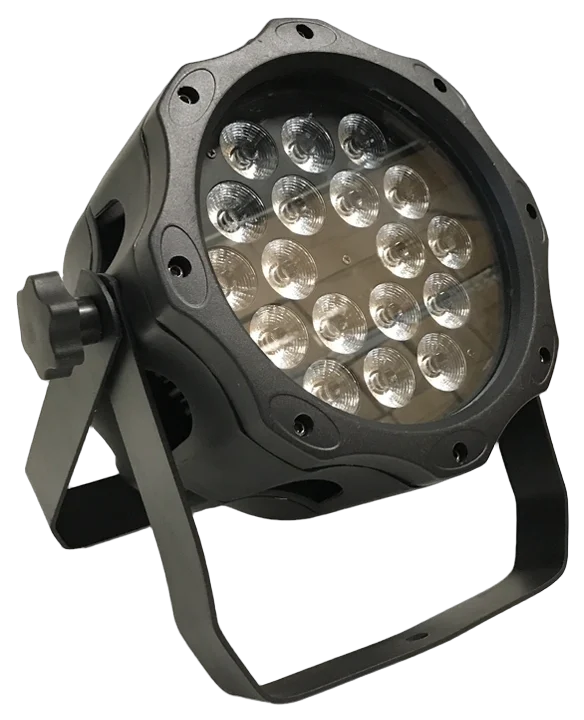 Acue Lighting Magic 18 IP outdoor LED par light with RGBWW color mixing front view