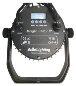 Acue Lighting Magic 7 IP outdoor LED par light showing side profile and mounting bracket