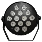 Acue Lighting Magic Par 14 RGBW LED par can with control panel and color mixing lens detail