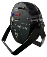 Acue Lighting Magic Par 14 RGBW LED par light showing side profile and control panel