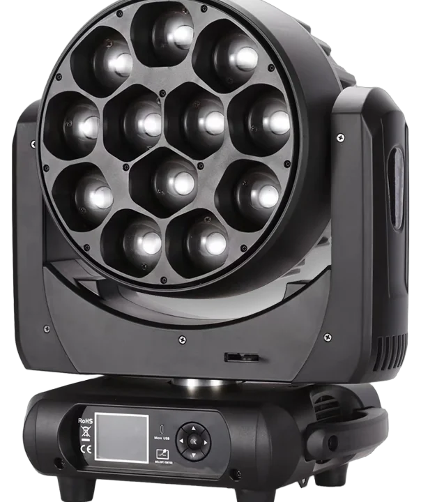 Acue Lighting Mega Wash 12 LED moving head wash light with front-facing lens and control panel