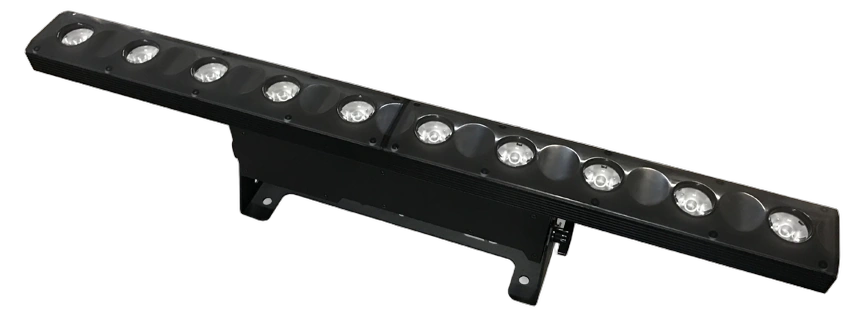 Acue Lighting Pixel 10 LED Bar Front View Acue Lighting Pixel 10 RGB+WW LED beam angle bar with front-facing pixel array and control interface