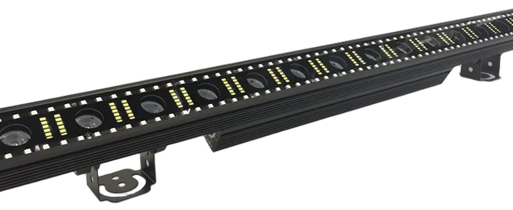 Acue Lighting Pixel FX 3-in-1 multi-effect LED bar with programmable RGB pixel controls and front panel display