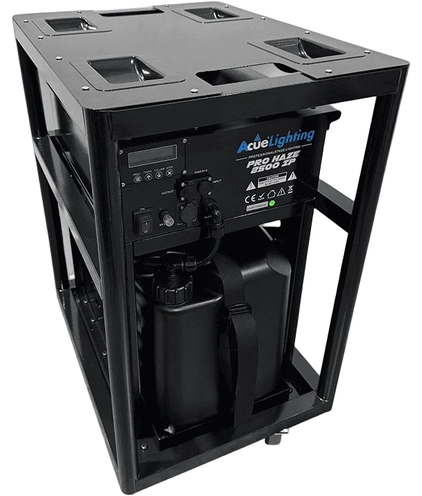 Acue Lighting Pro Haze 2500 IP outdoor haze machine with front-facing control panel and output nozzle