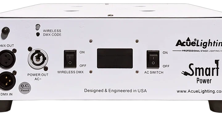 Acue Lighting Smart Power portable battery bank with LED display and charging ports front view