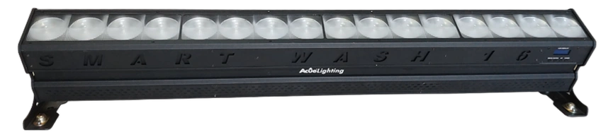 Acue Lighting Smart Wash 16 RGBA LED Wash Bar Front Acue Lighting Smart Wash 16 RGBA LED long-throw wash bar with 16 individually controllable color-mixing segments