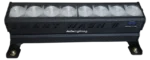 Acue Lighting Smart Wash 8 RGBA LED long-throw wash bar with eight color-mixing LED fixtures mounted on aluminum bar