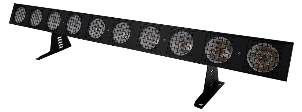 Acue Lighting Solar Ray LED Blinder Bar Front View Acue Lighting Solar Ray 10x50W WW/CW LED blinder bar with front-facing LED array and control interface