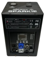 Acue Lighting Sparkie cold spark machine with DMX control panel and spark effect nozzle