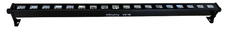 Acue Lighting UV LED Bar 18x3W UV Wash Light Acue Lighting UV LED Bar 18x3W ultraviolet wash bar front view with LED array