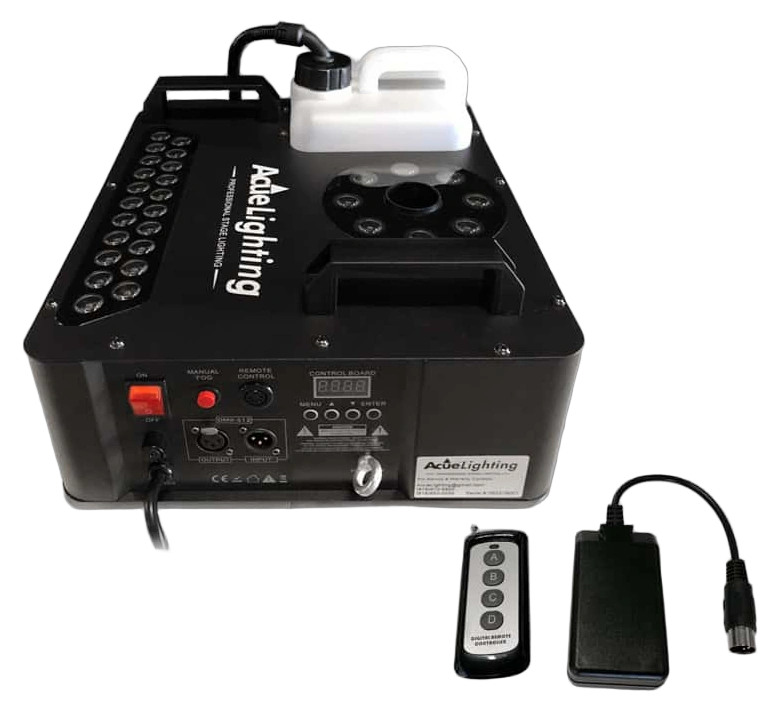 Acue Lighting Volcano 2 LED RGBW Fog Blaster Front View Acue Lighting Volcano 2 LED RGBW vertical fog blaster with front-facing LED array and control panel