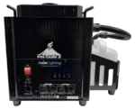 Acue Lighting Volcano 3 LED RGB high-power fog geyser with side profile showing control panel and fog output