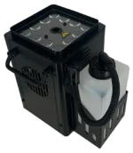 Acue Lighting Volcano Jr LED RGBA compact fog blaster with RGBA color mixing front view