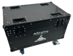 Acue Lighting Volcano Jr compact LED RGBA fog blaster shown from side profile with control panel visible