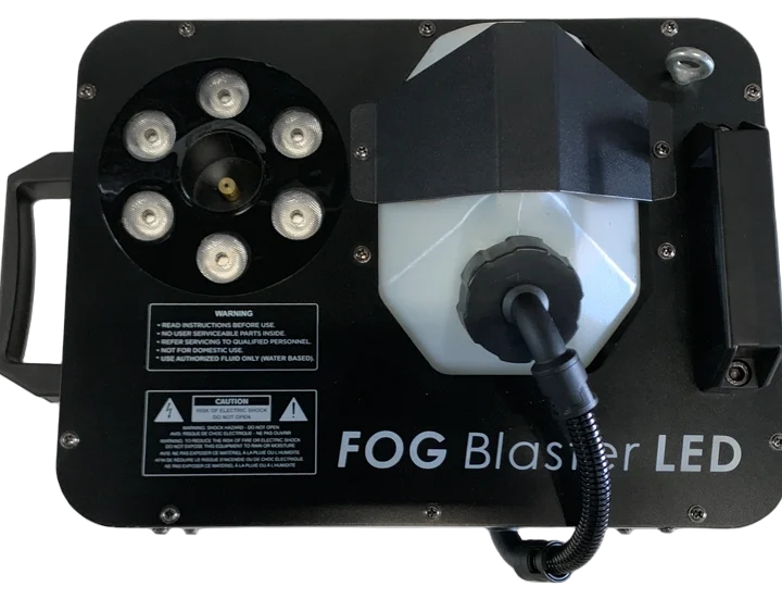 Acue Lighting Volcano LED RGBW vertical fog geyser machine with integrated RGB lighting effects