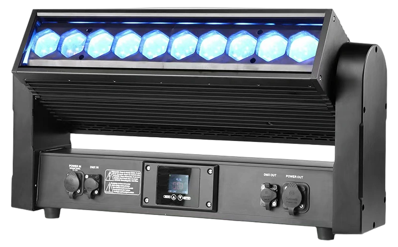 Acue Lighting X Factor IP Outdoor LED Zoom Bar Moving Head Acue Lighting X Factor IP outdoor LED zoom bar moving head with integrated optics and weatherproof housing