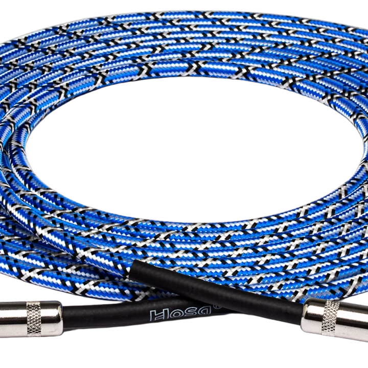 Hosa 3GT-18C1 18-foot cloth guitar cable with straight connectors and woven jacket detail