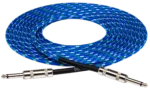 Hosa 3GT-18C2 18-foot cloth guitar cable in use with electric guitar and amplifier setup