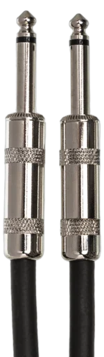 Hosa 3GT-18C2 18-foot cloth guitar cable with straight connectors, detail view of cable construction