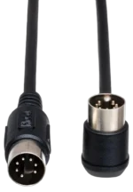 Hosa ADA-725-BULK right-angle 7-pin DIN MIDI cable with 25-foot length shown from side profile