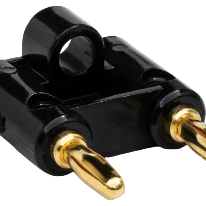 Hosa BNA-100 dual banana connectors, gold-plated contacts, two-piece set for audio cables