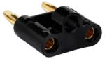 Hosa BNA-100 dual banana connector pair showing side profile and contact design
