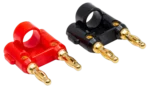 Hosa BNA-240 dual banana connectors, two-piece set with gold-plated contacts