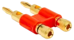 Hosa BNA-260RD red dual banana connector showing contact terminals and housing detail