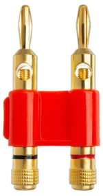 Hosa BNA-260RD red dual banana connector with gold-plated contacts and secure grip design