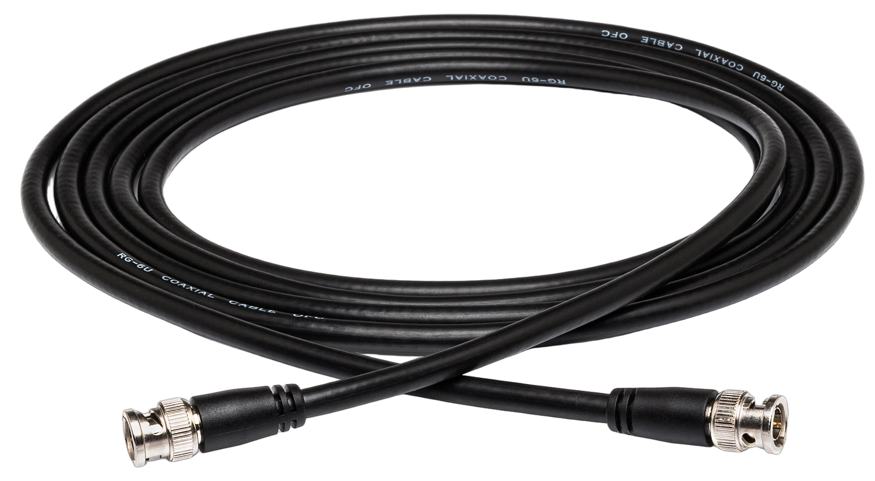 Hosa BNC-06-150 75-ohm Coaxial Cable Front View Hosa BNC-06-150 professional 75-ohm coaxial cable with BNC connectors, 50-foot length
