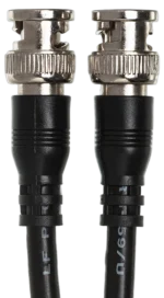 Hosa BNC-59-150 75-ohm coaxial cable with BNC connectors, close-up detail view