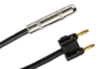 Hosa BNP-116BK 1/4 inch TS to dual banana speaker adapter connector closeup