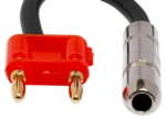 Hosa BNP-116RD 1/4 inch TS to dual banana speaker adapter connector detail view