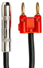 Hosa BNP-116RD 1/4 inch TS to dual banana speaker adapter connector closeup
