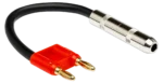 Hosa BNP-116RD 1/4 inch TS to dual banana speaker adapter connector close-up