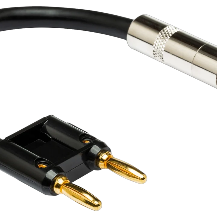 Hosa BNP-116RD speaker adapter with 1/4 inch TS jack and dual banana plugs connectors