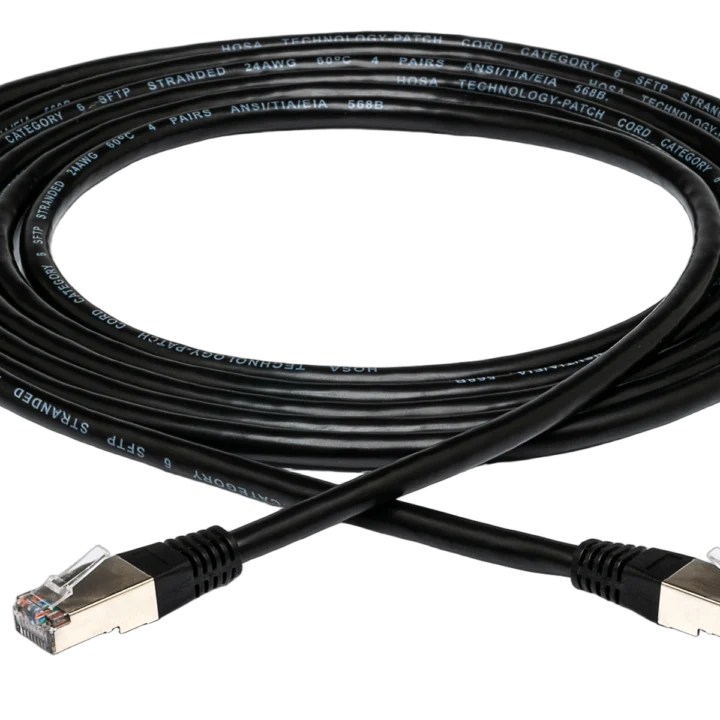Hosa CAT-625BK Cat 6 ethernet cable with 8P8C connectors, 25 feet length