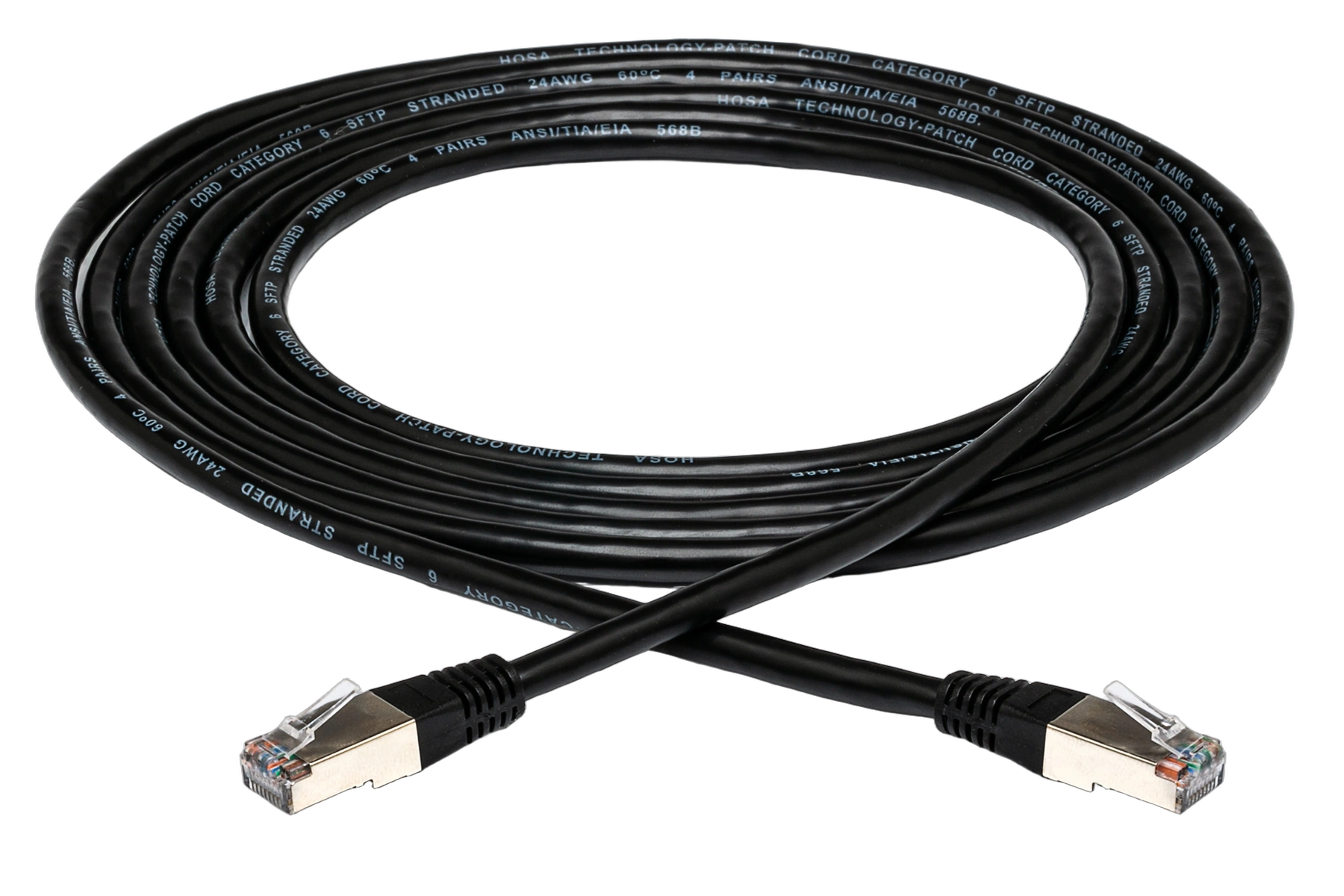 Hosa CAT-625BK Cat 6 Network Cable 25ft Hosa CAT-625BK Cat 6 ethernet cable with 8P8C connectors, 25 feet length