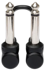 Hosa CFS-112 one-foot guitar patch cable with molded right-angle connectors and black jacket