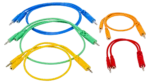 Hosa CMM-500Y-MIX Hopscotch patch cables with 3.5mm connectors and color-coded pigtail design