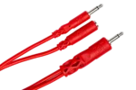 Hosa CMM-515Y Hopscotch patch cable showing 3.5mm TS and TSF connectors close-up detail