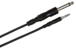 Hosa CMP-105 mono interconnect cable showing 1/4 inch TS and 3.5mm TRS connectors